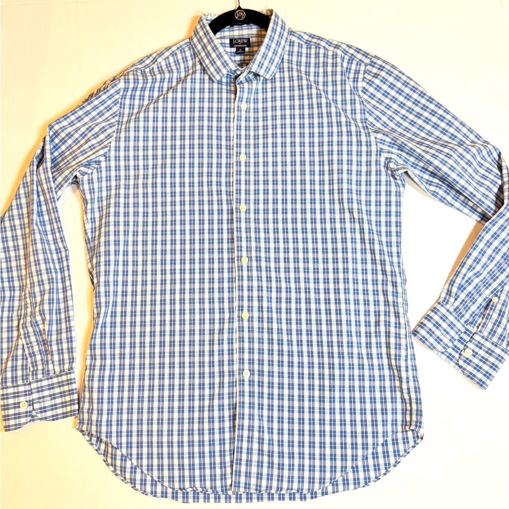 J.Crew Performance Blue Gingham Button Down Shirt… - image 1
